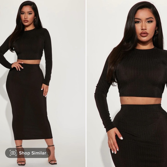 Vivian Slink Skirt Set - Black - Picture 1 of 3